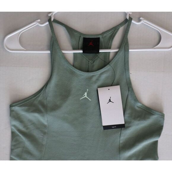 Nike Air Jordan FN5694-304 Women's Sz Medium Jade Green Slim Knit Dress - Picture 6 of 13